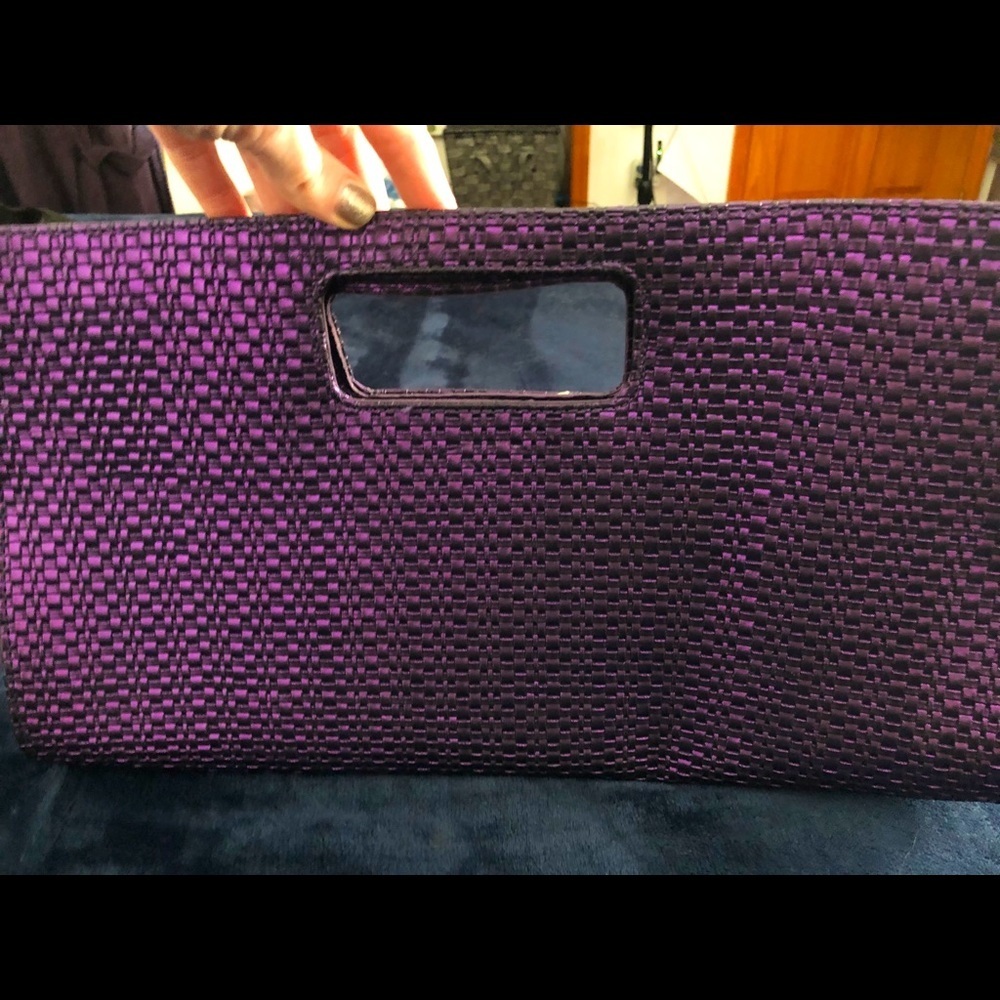 Large purple clutch 16”x10”